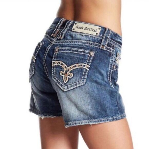 NWT Rock Revival Mid Rise Jean Shorts - Picture 1 of 8